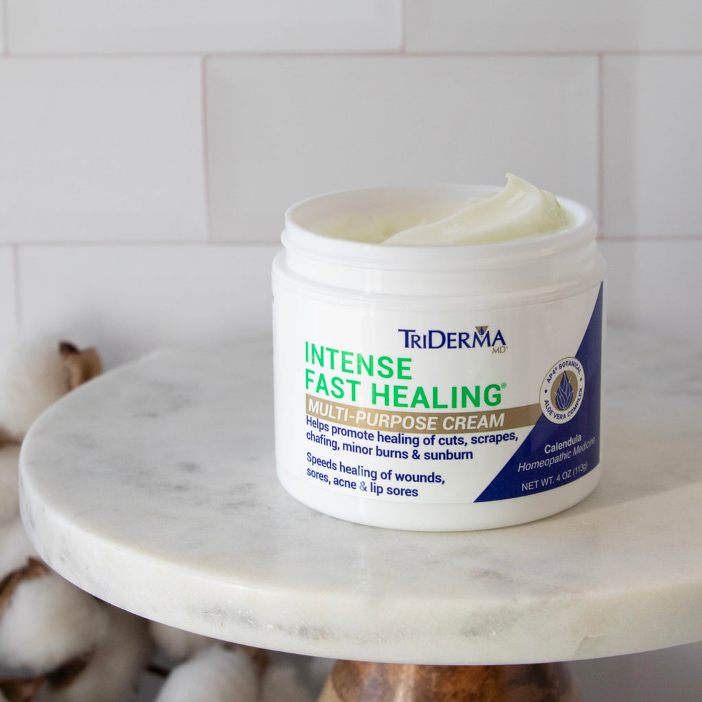 TriDerma Intense Fast Healing Cream – 4 oz for Minor Irritations, Rashes, Scrapes & Cuts
