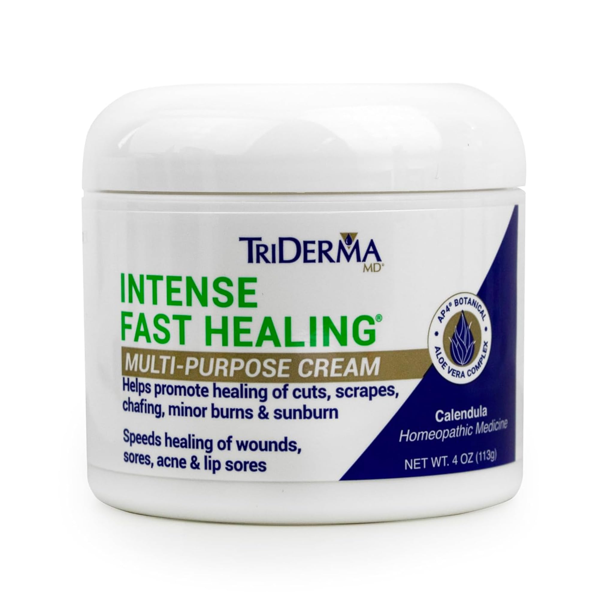 TriDerma Intense Fast Healing Cream – 4 oz for Minor Irritations, Rashes, Scrapes & Cuts