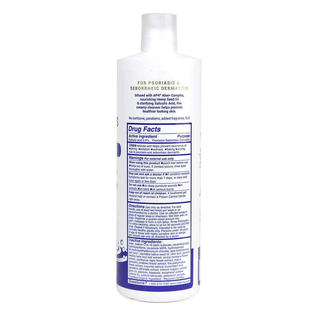 TriDerma Psoriasis Control Body Wash – 2% Salicylic Acid & AP4 Aloe Gel, 16 oz
