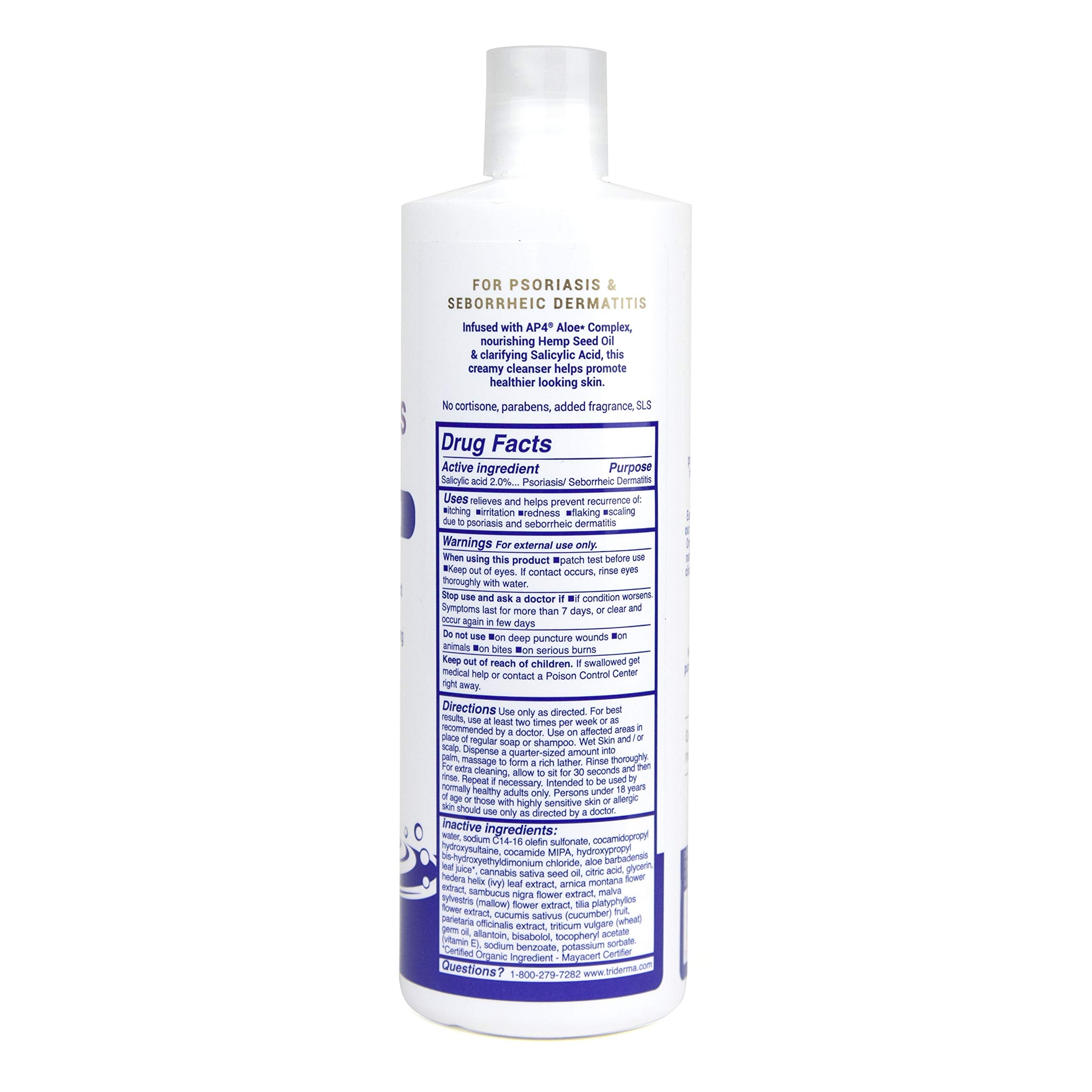 TriDerma Psoriasis Control Body Wash – 2% Salicylic Acid & AP4 Aloe Gel, 16 oz