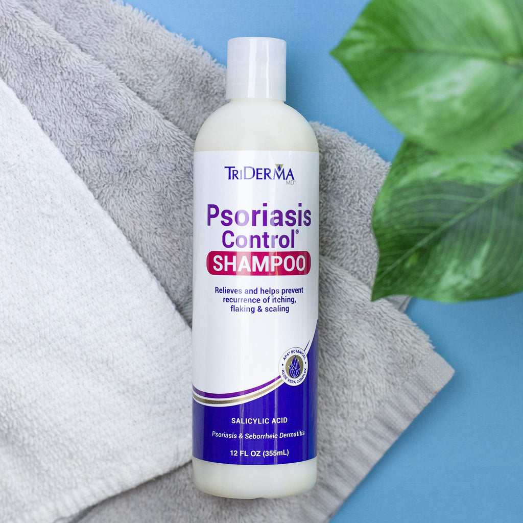 TriDerma Psoriasis Control Scalp Exfoliator Shampoo – 3% Salicylic Acid & Rosemary | No Coal Tar