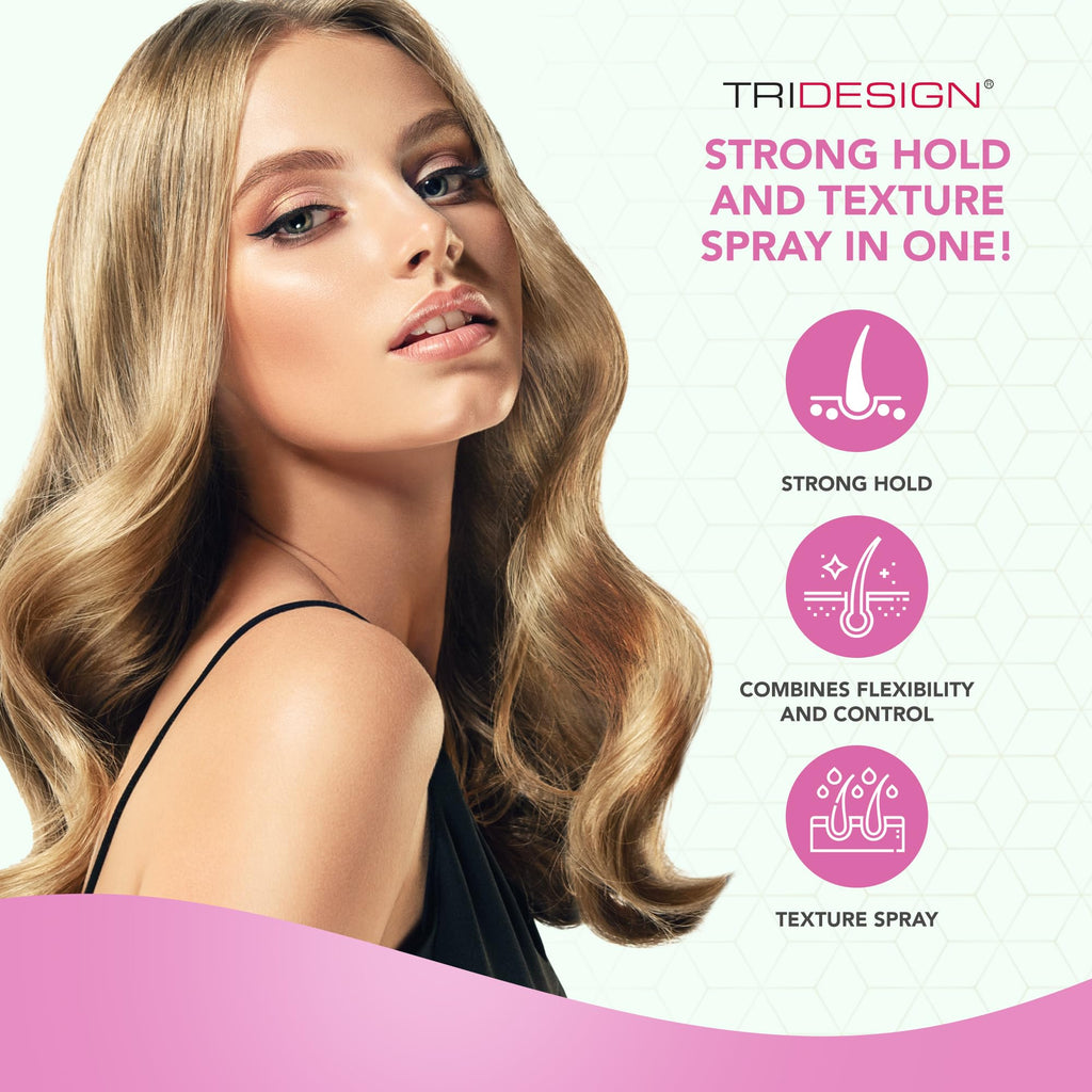 TRIDESIGN Aerogel Hairspray – Strong, Flexible Hold for All Hair Types | 10.5 oz