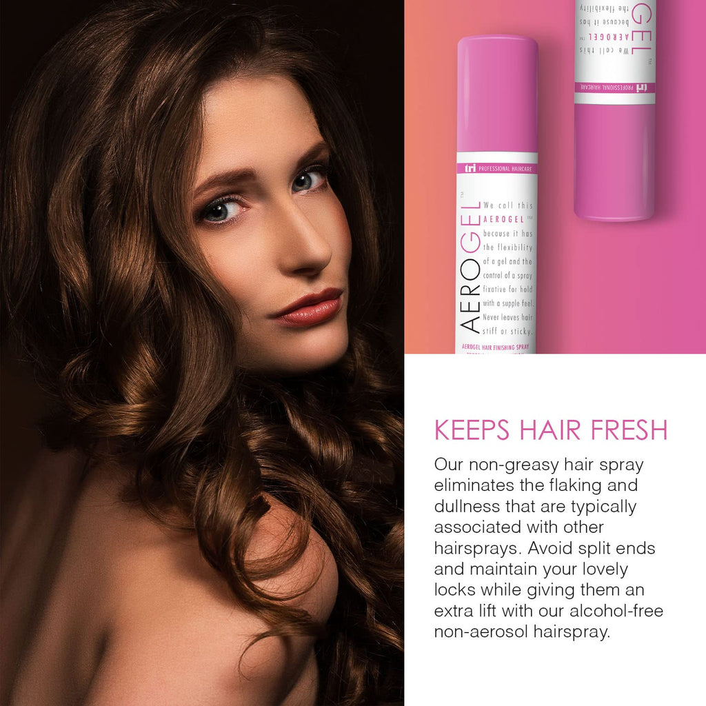 TRIDESIGN Aerogel Hairspray – Strong, Flexible Hold, Shine, and Volume (Travel Size 3 Oz)