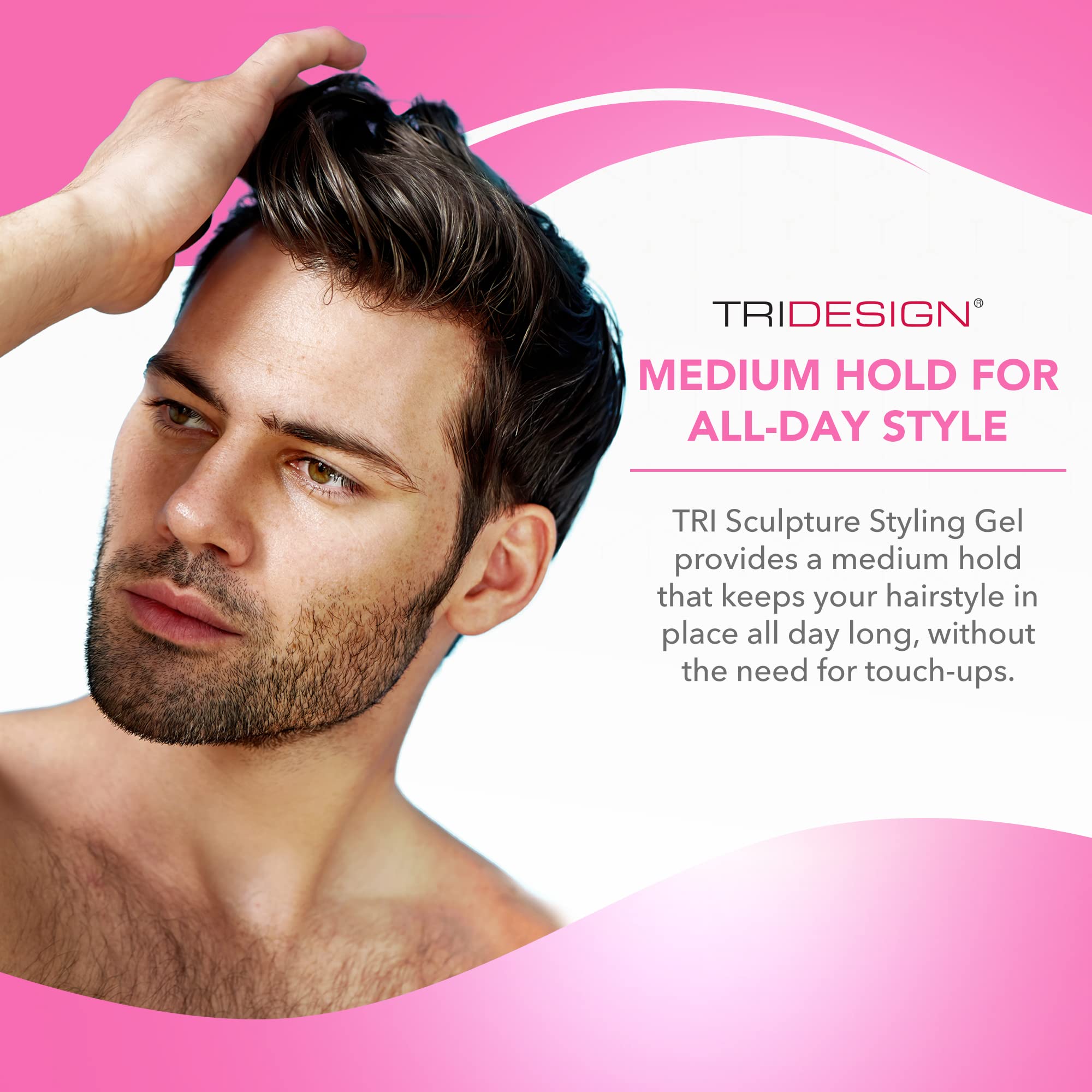 TRIDESIGN Hair Styling Gel 32 oz – Medium Hold with Shine for Men and Women