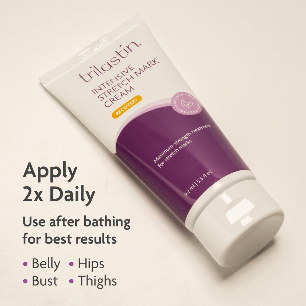 TriLASTIN Stretch Mark Cream — Collagen-Boosting Maternity Lotion (5.5 oz, Unscented, Paraben-Free)