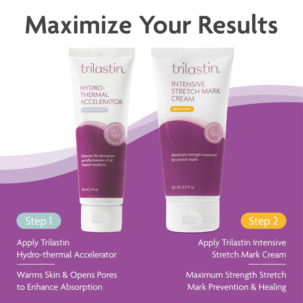 TriLASTIN Stretch Mark Cream — Collagen-Boosting Maternity Lotion (5.5 oz, Unscented, Paraben-Free)