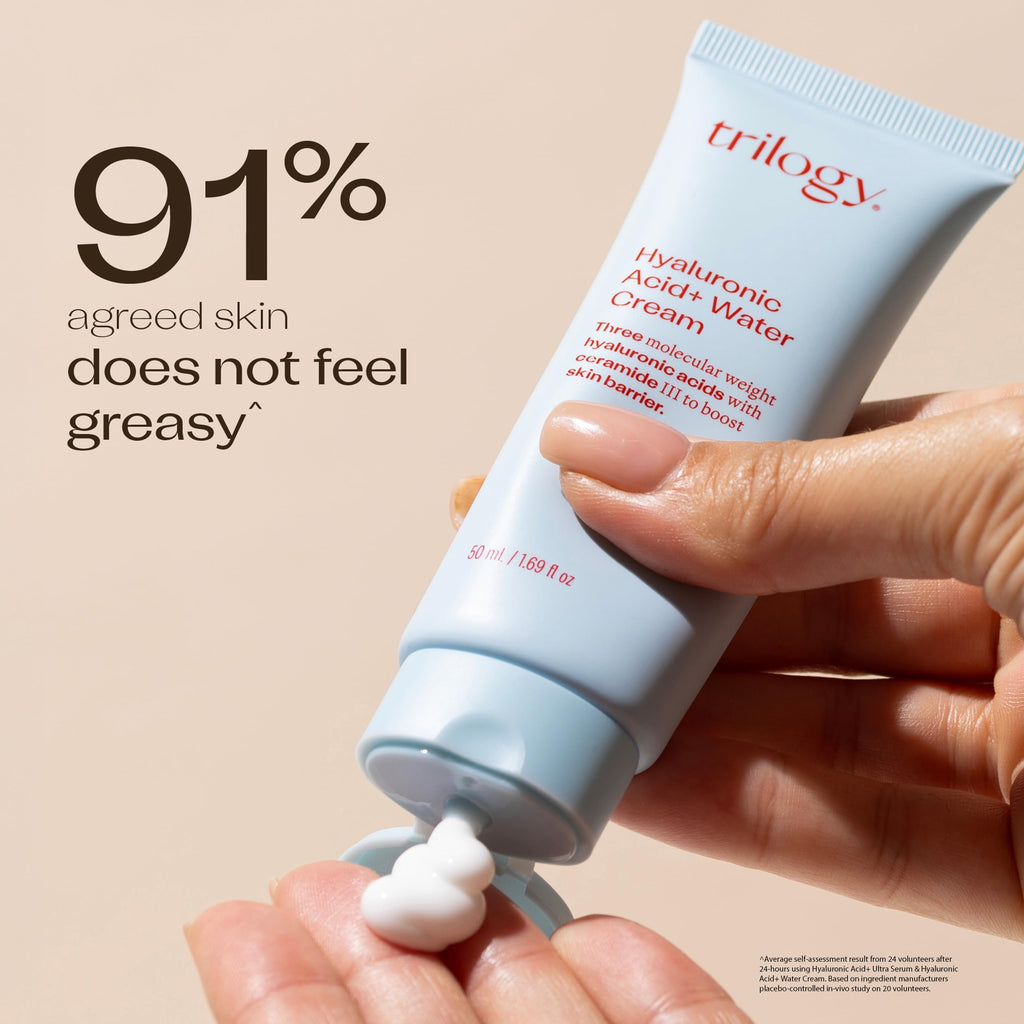 Trilogy Hyaluronic Acid+ Water Cream — Lightweight Hydration with Ceramides & Glycoin (1.69 fl oz)