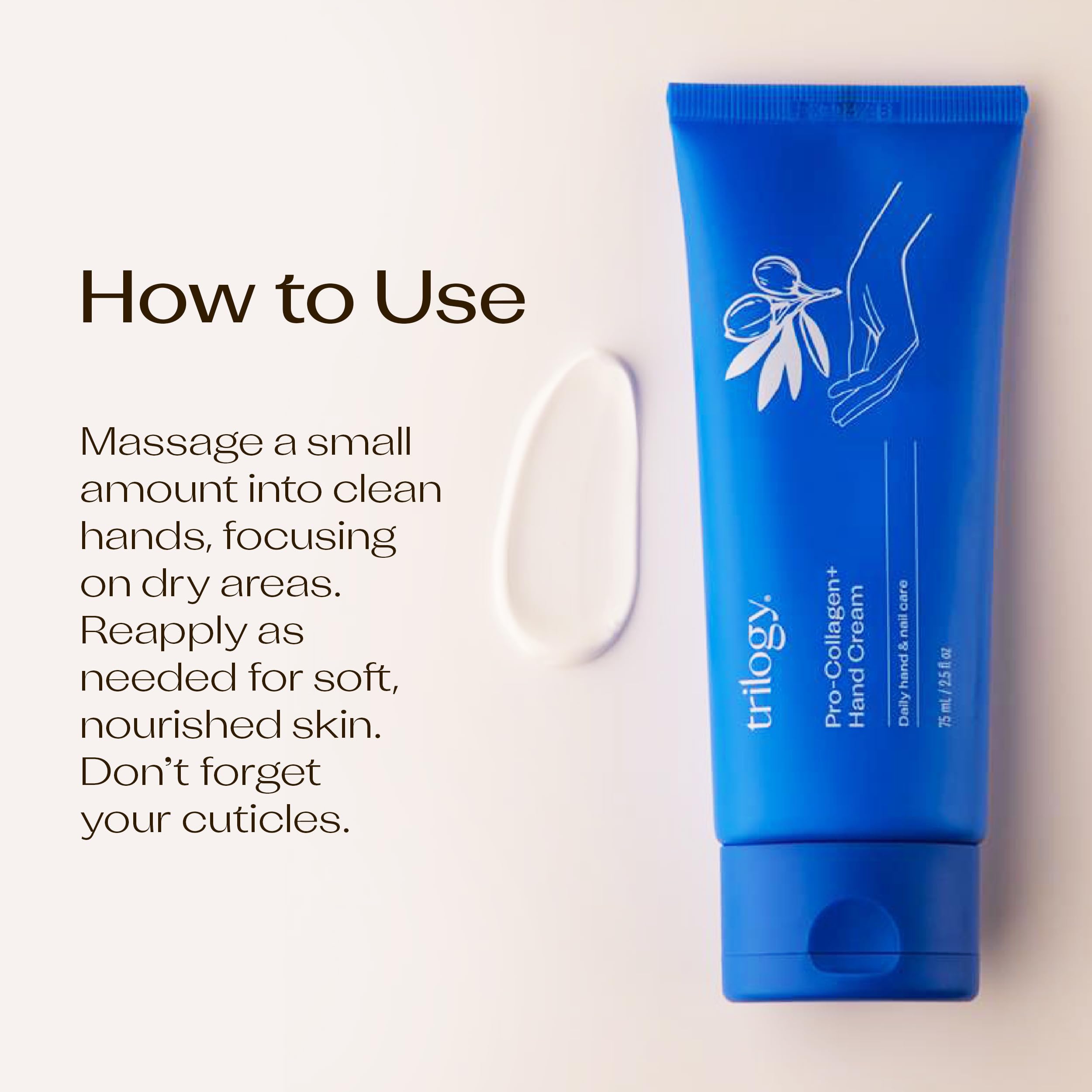 Trilogy Pro Collagen+ Hand Cream — Hydrating Vegan Formula, 75ml
