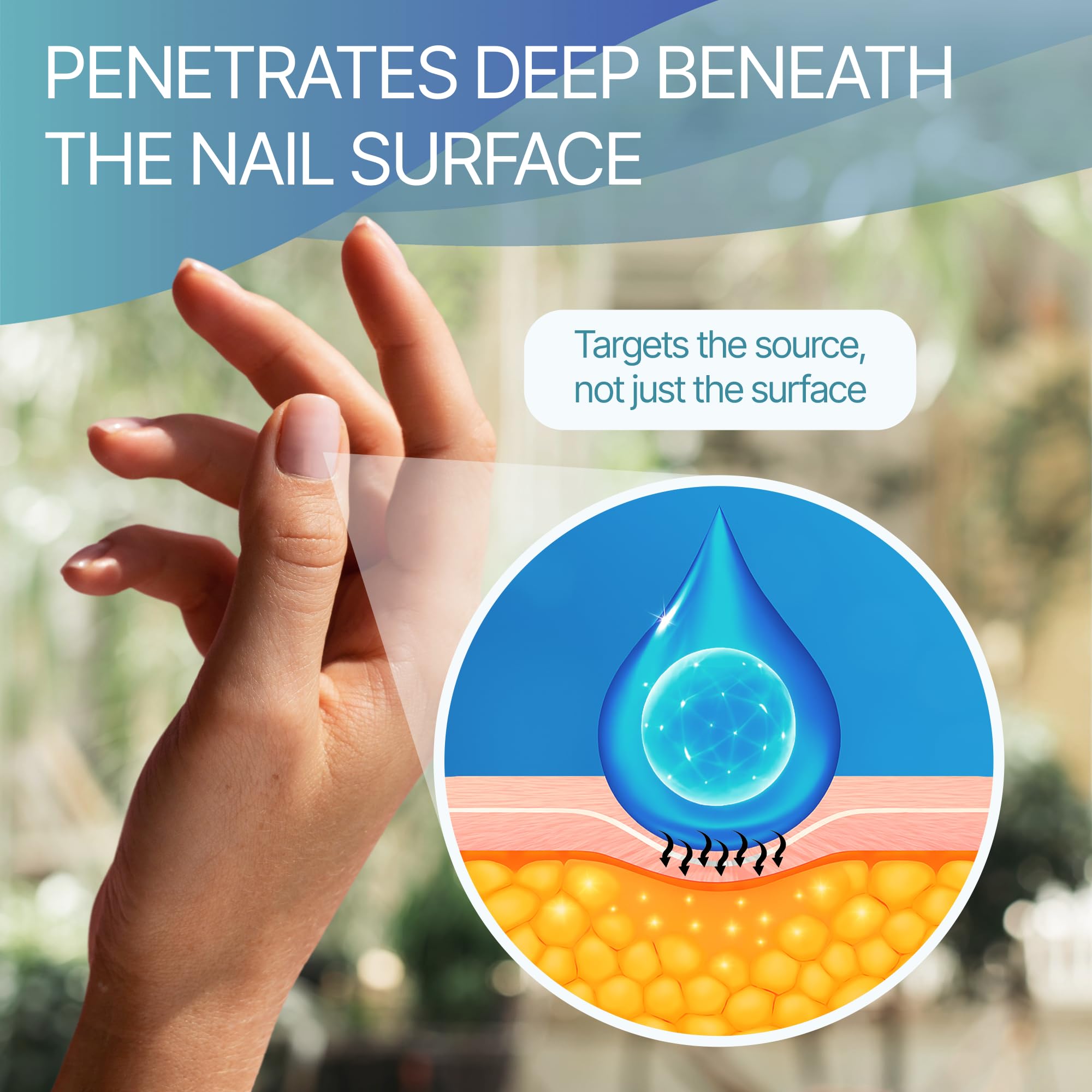 Triple Clear HF Nano Nail Strengthener Oil - Plant-Based Nail Therapy for Damaged Nails (0.5 fl oz)