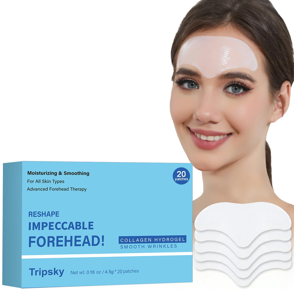 Tripsky Forehead Wrinkle Patches – Collagen Jelly Patches 20pcs