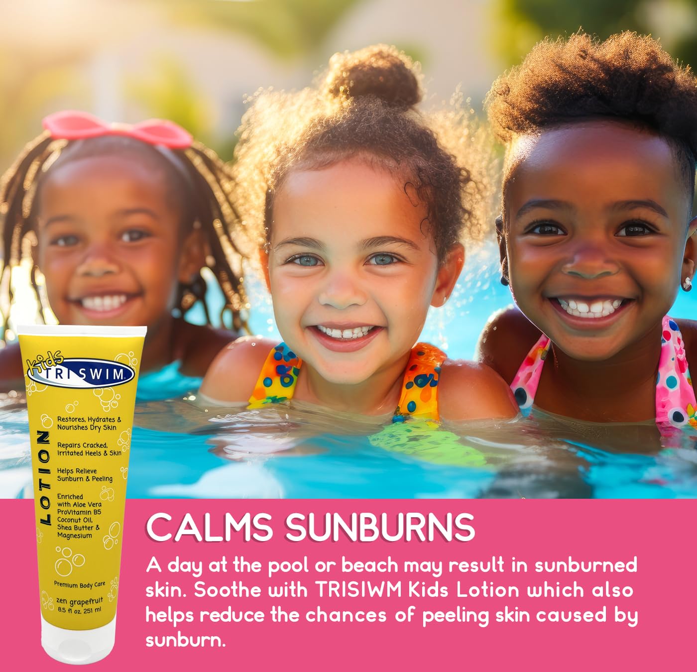 TRISWIM Kids After Swim Pack – 4-Piece Travel Set (8.5 oz each) for Chlorine Removal