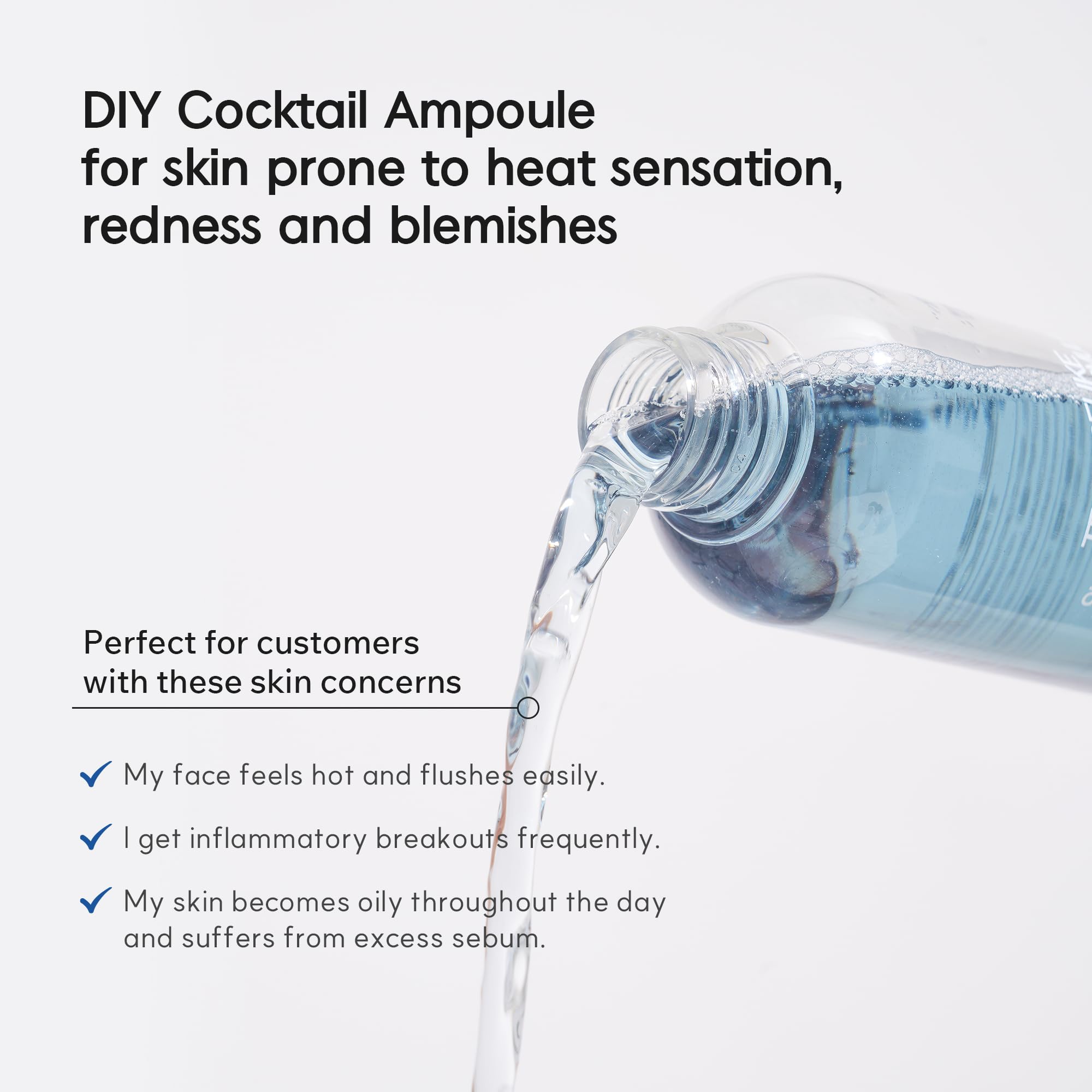 TROIAREUKE H+ Cocktail Ampoule Toner – Blue Bottle, 6.76 fl oz | Refreshing Skin Prep