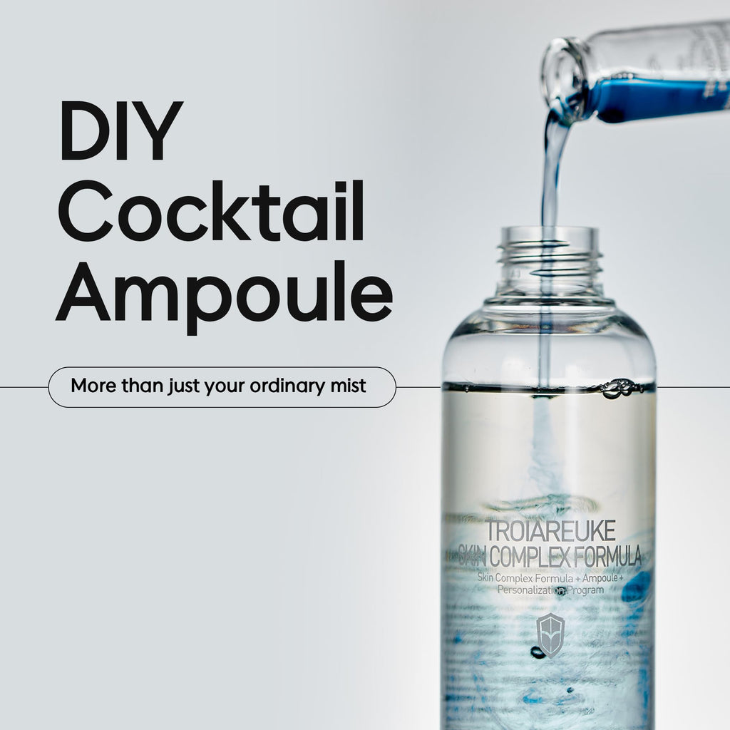 TROIAREUKE H+ Cocktail Ampoule Toner – Blue Bottle, 6.76 fl oz | Refreshing Skin Prep