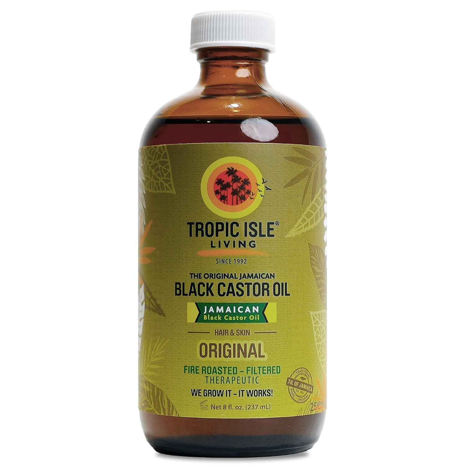 Tropic Isle Living Jamaican Black Castor Oil 8oz – Hair Growth, Skin Conditioning & Brow/Lash Care