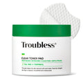 Troubless Clear Toner Pad for Face | Gentle Peeling & Soothing Tea Tree, 60 Pads