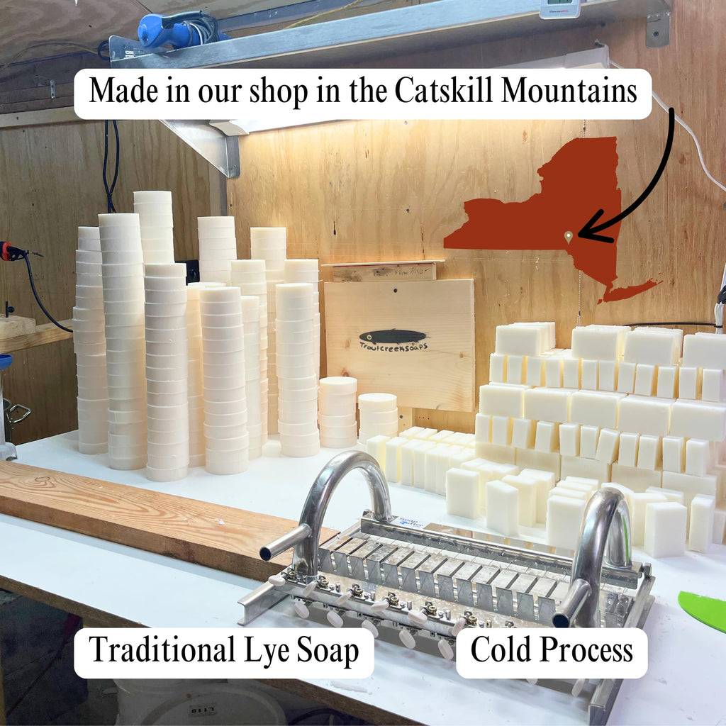 Trout Creek Soaps Traditional Lard Soap – Unscented, Biodegradable, Handmade in USA (3 Bars)