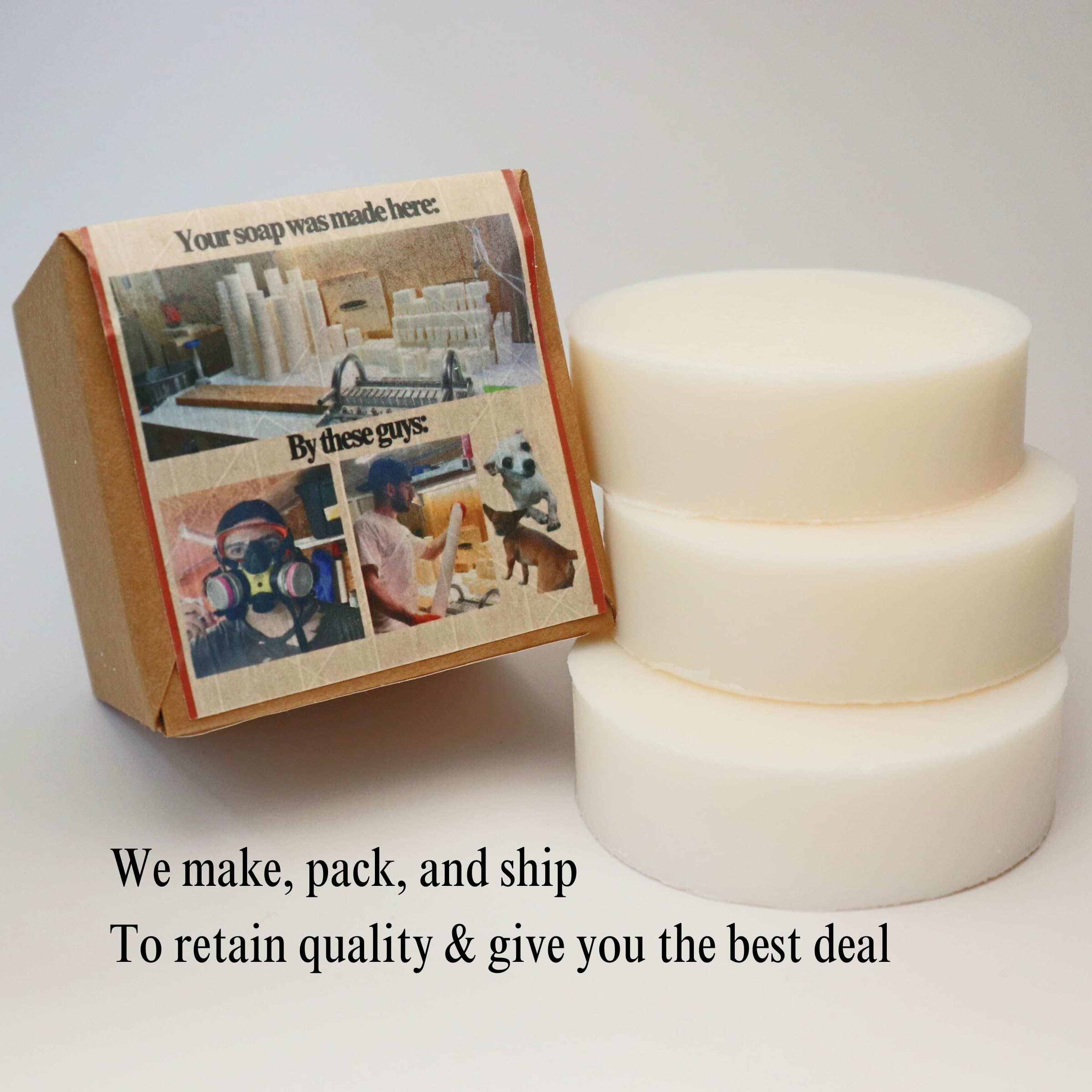 Trout Creek Soaps Traditional Lard Soap – Unscented, Biodegradable, Handmade in USA (3 Bars)