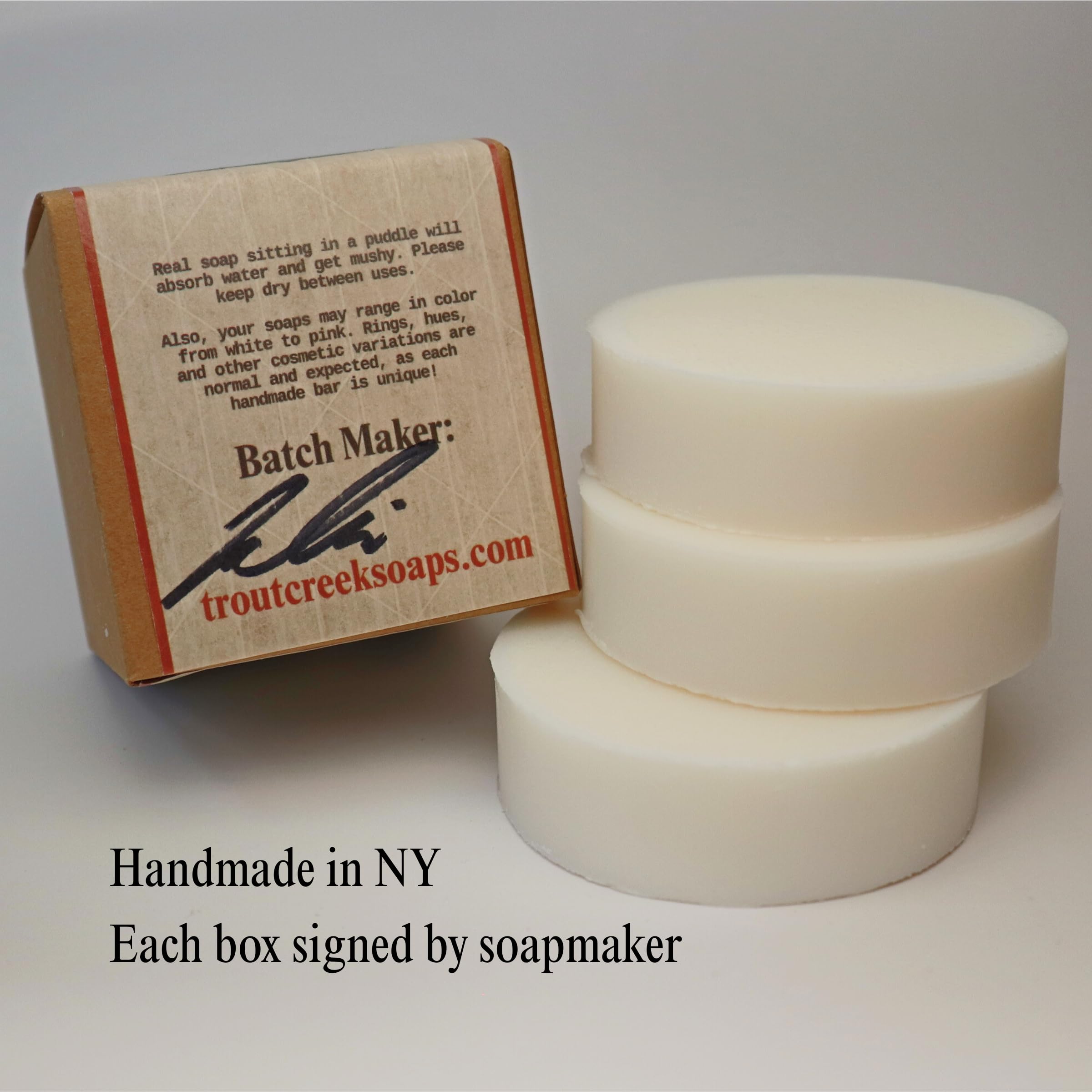Trout Creek Soaps Traditional Lard Soap – Unscented, Biodegradable, Handmade in USA (3 Bars)