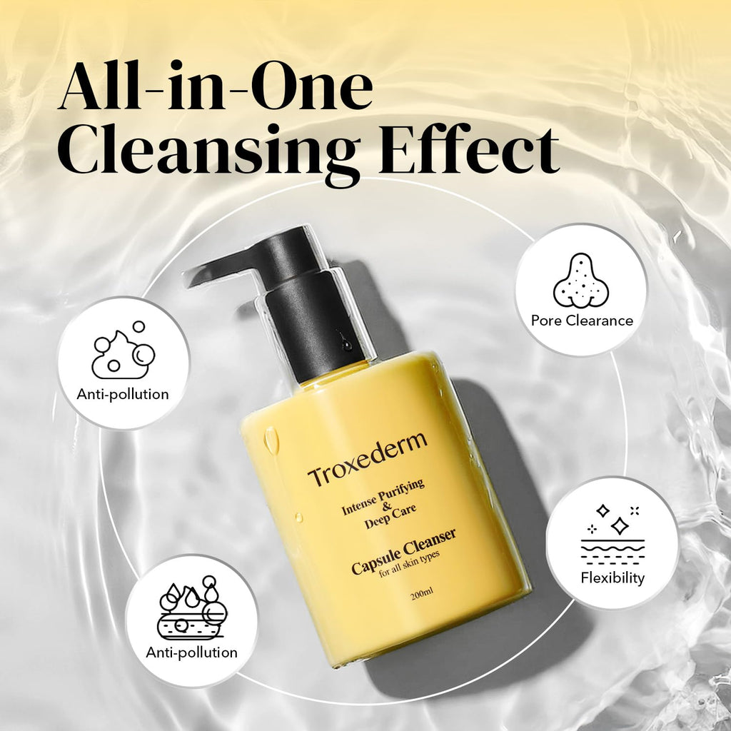 TROXEDERM Collagen Capsule Cleanser – Korean Gel Face Wash with Peptides