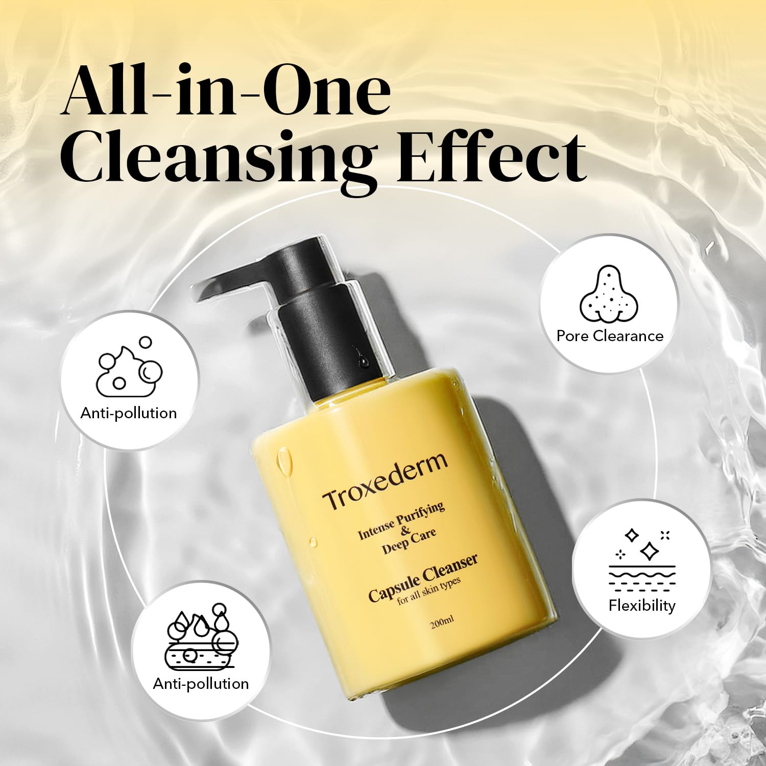 TROXEDERM Collagen Capsule Cleanser – Korean Gel Face Wash with Peptides