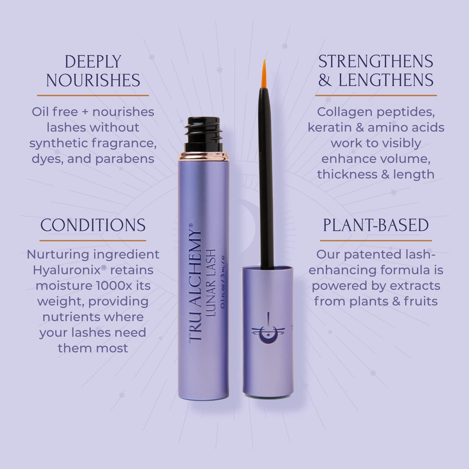 Tru Alchemy Lash Boost Serum – Lash Lengthening & Volumizing Serum with Keratin, Collagen & Hyaluronic Acid (3ml)