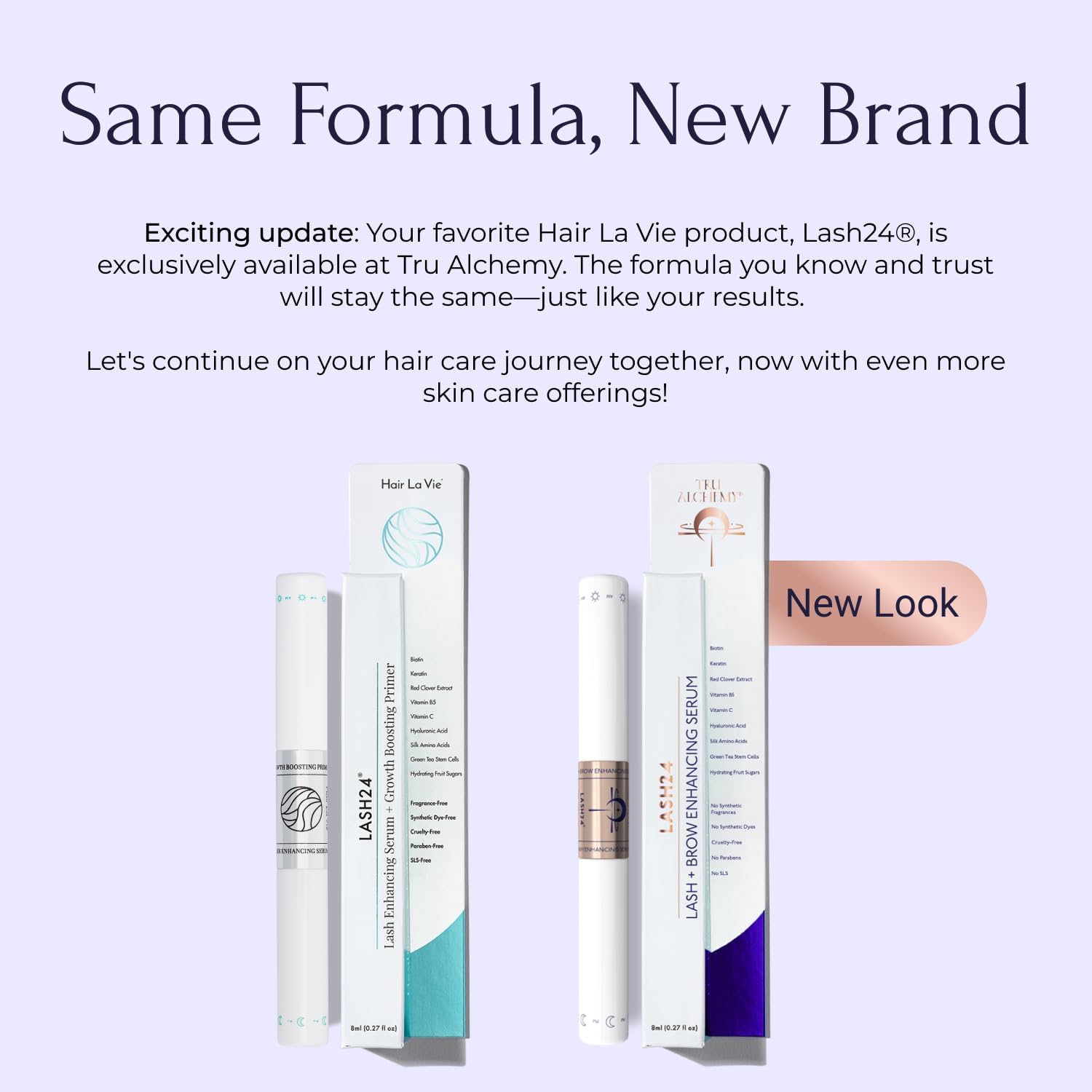 Tru Alchemy Lash24 – Lash & Brow Serum, Dual AM/PM Primer, 2-Month Supply