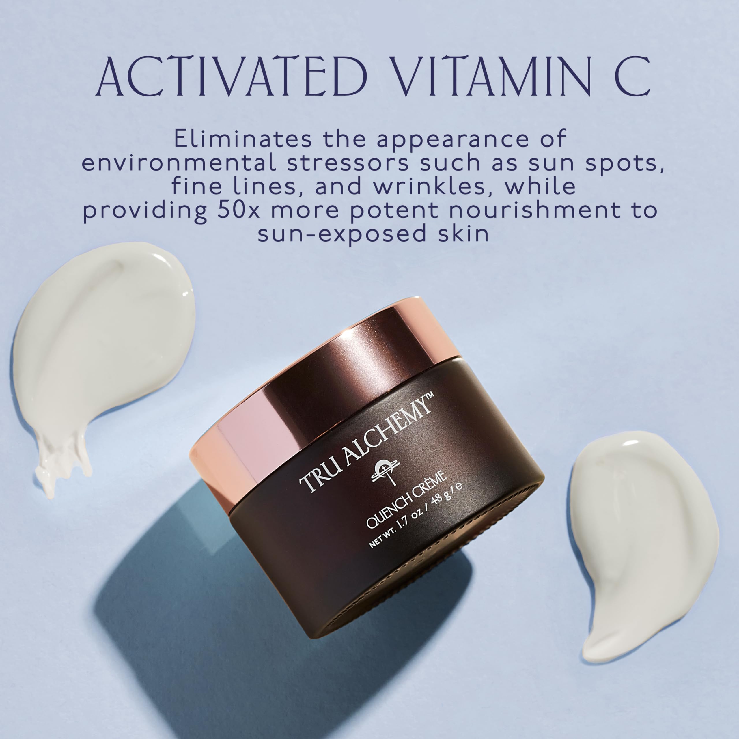 Tru Alchemy Quench Crème Daily Facial Moisturizer | Hyaluronic Acid, Vitamin C & Bakuchiol | Firming Hydration 1.7 oz