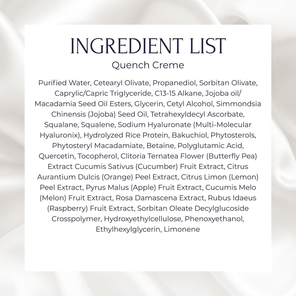 Tru Alchemy Quench Crème Daily Facial Moisturizer | Hyaluronic Acid, Vitamin C & Bakuchiol | Firming Hydration 1.7 oz