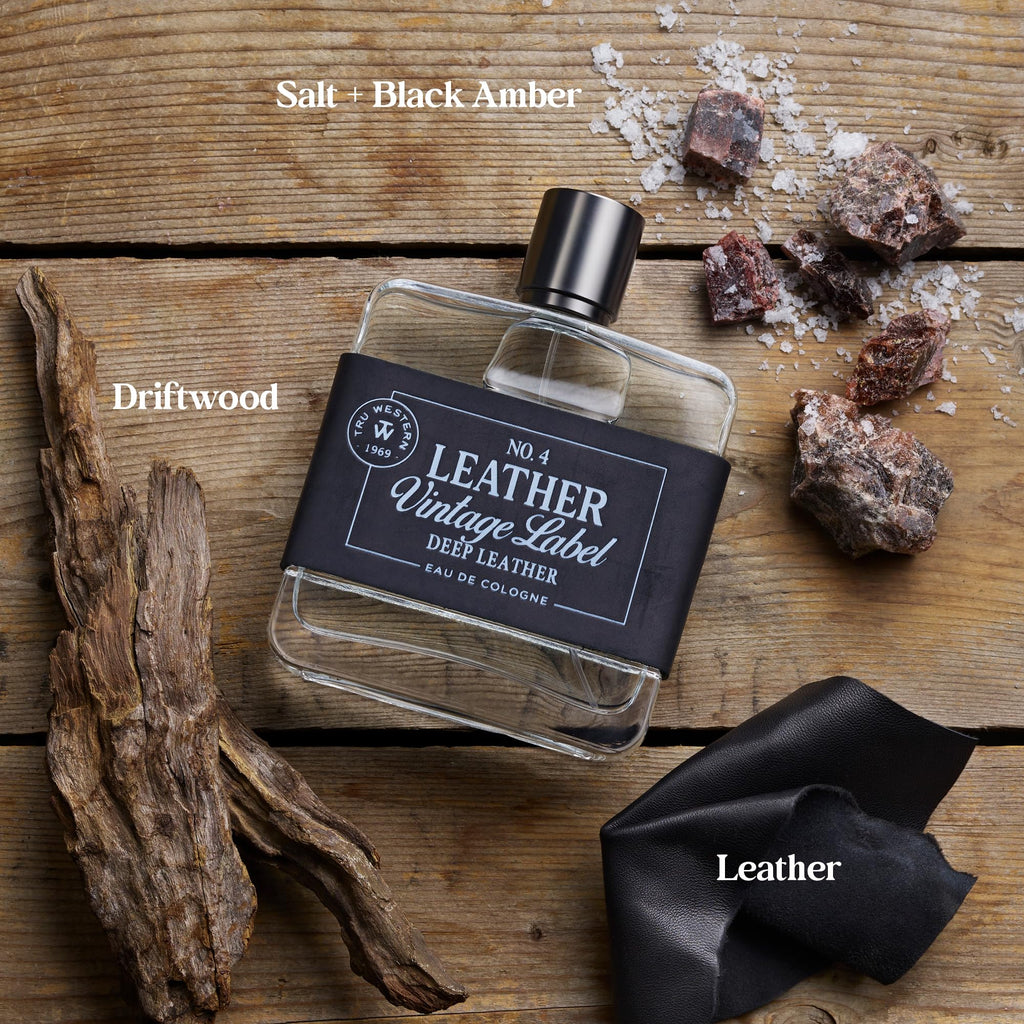 Tru Fragrance Beauty No. 4 Leather - Deep Leather with Vintage Label