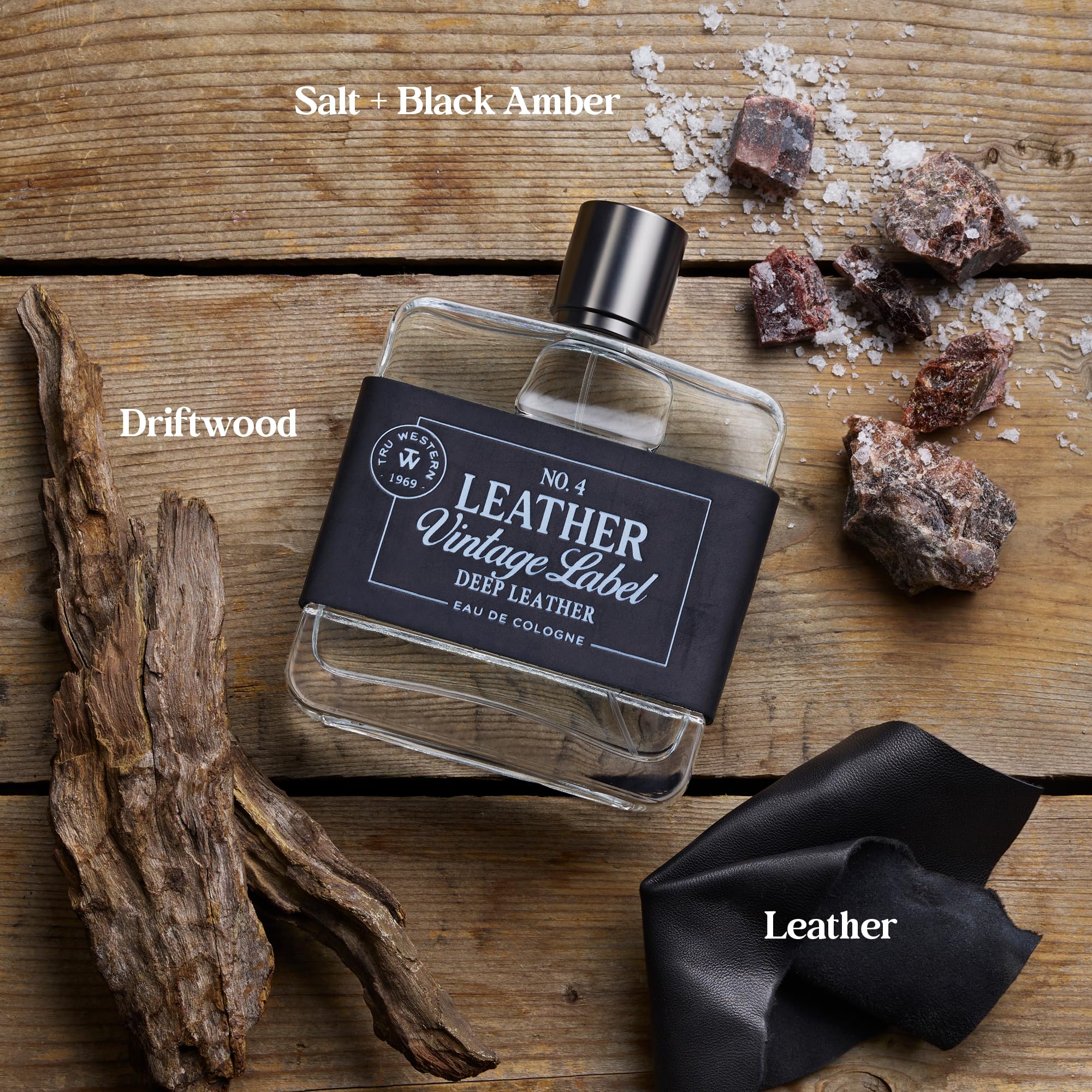 Tru Fragrance Beauty No. 4 Leather - Deep Leather with Vintage Label