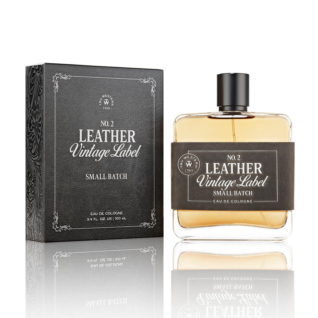 Leather No. 2 by Tru Western — Small Batch Men’s Cologne, 3.4 fl oz, Sage, Suede & White Woods