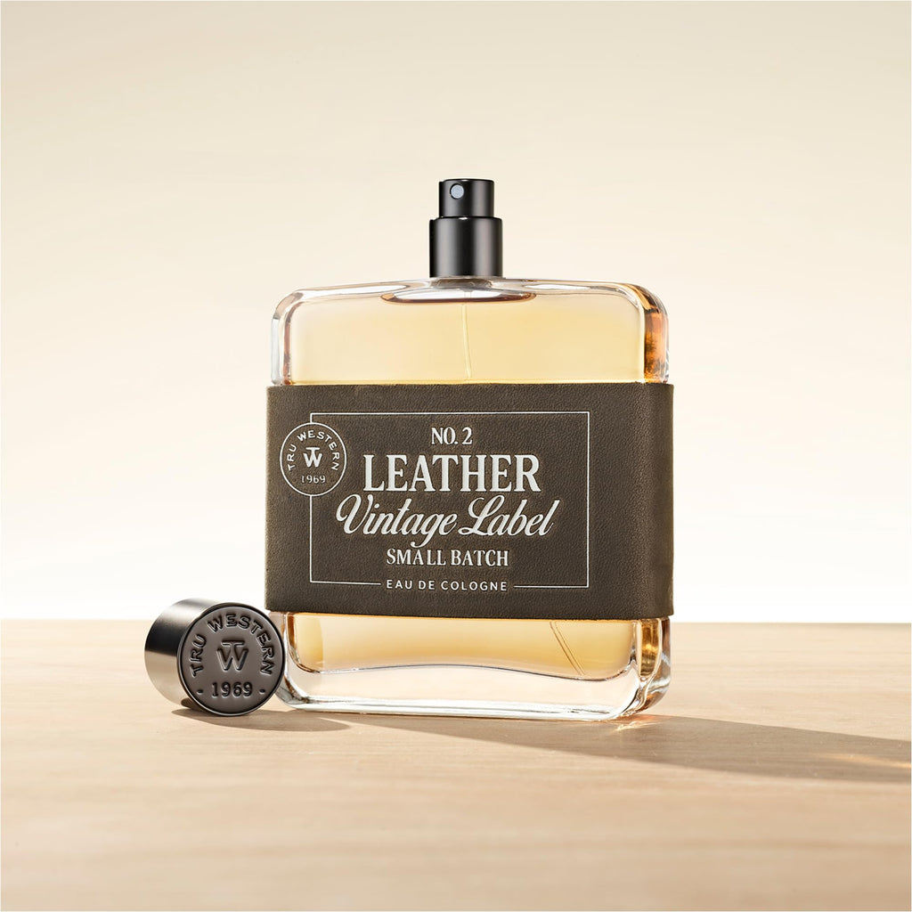 Leather No. 2 by Tru Western — Small Batch Men’s Cologne, 3.4 fl oz, Sage, Suede & White Woods