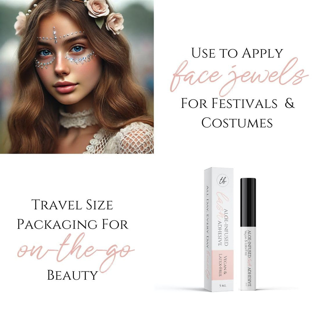True Beauty Lashes Gentle Formula Lash Glue – 24-Hour Hold, Aloe, Dries Clear