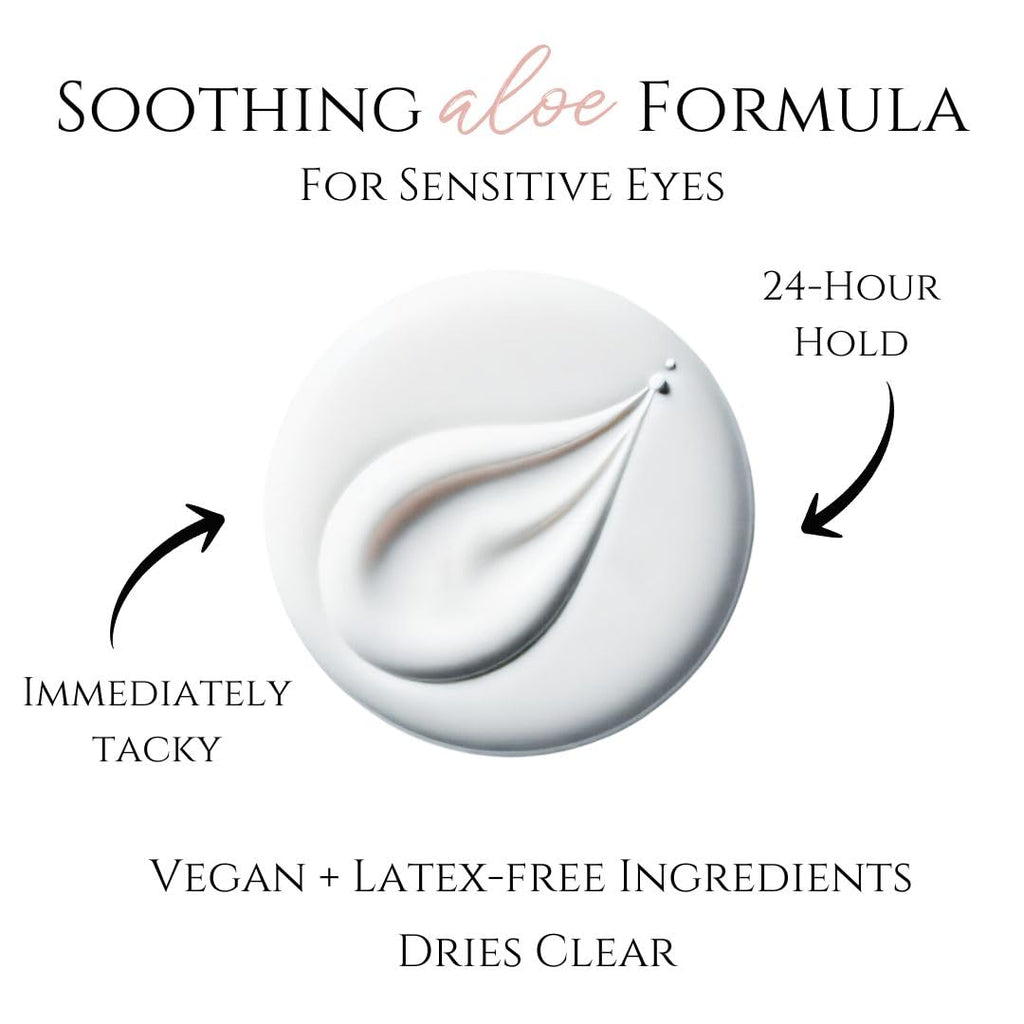 True Beauty Lashes Gentle Formula Lash Glue – 24-Hour Hold, Aloe, Dries Clear