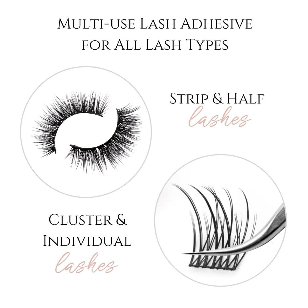 True Beauty Lashes Gentle Formula Lash Glue – 24-Hour Hold, Aloe, Dries Clear