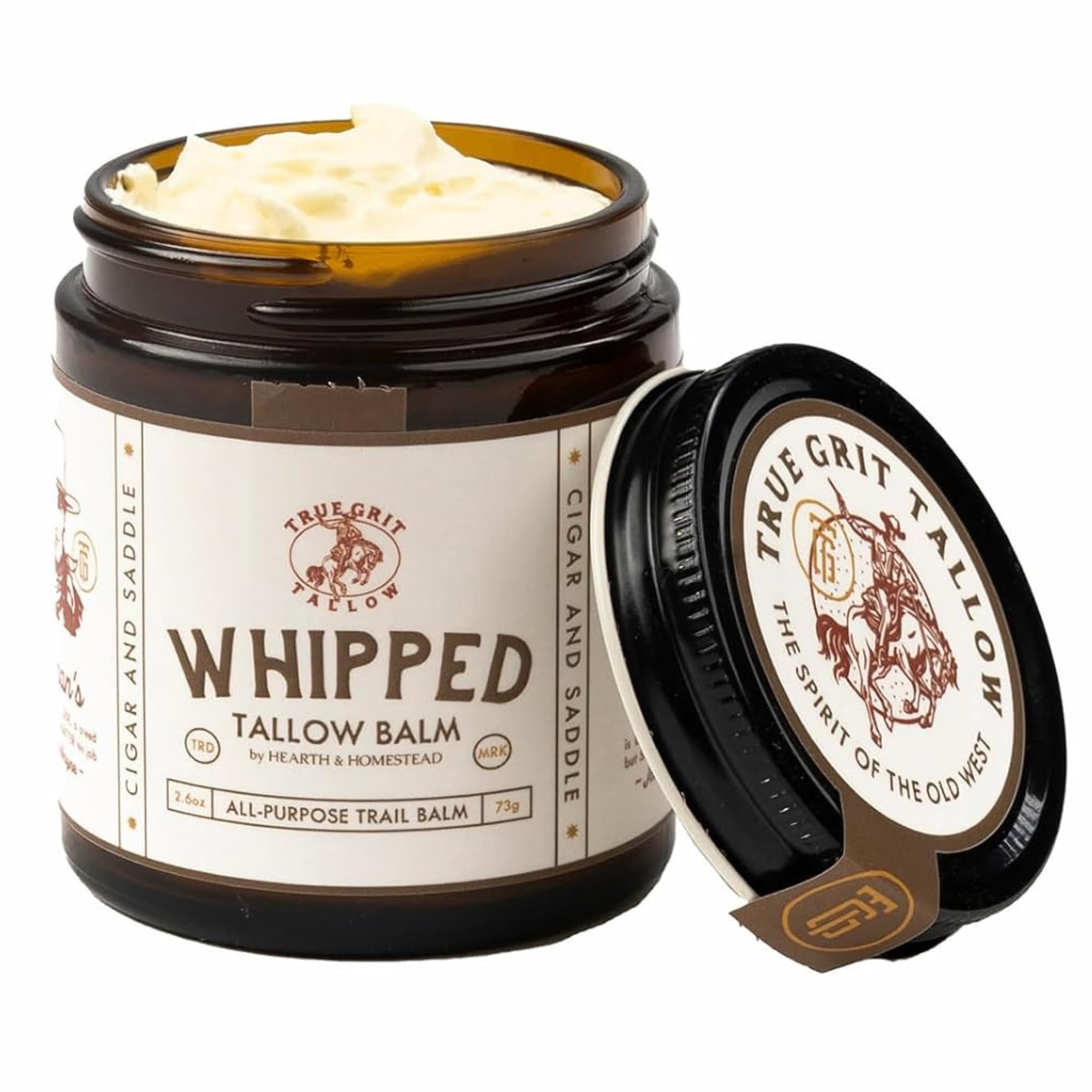 True Grit Tallow – John Wayne Inspired Whipped Balm for Skin | All-Purpose Moisturizer with Beef & Bison Tallow – 2.6 oz