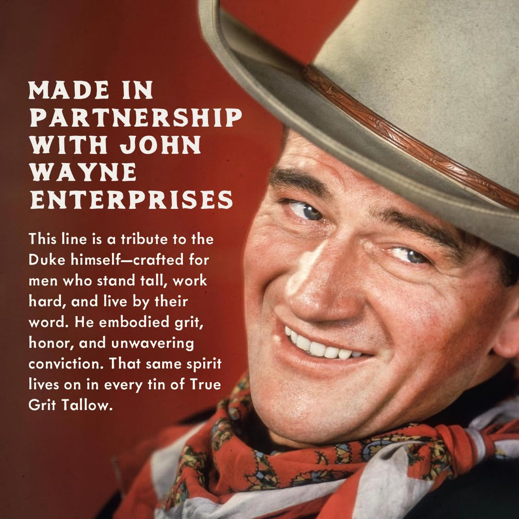 True Grit Tallow – John Wayne Inspired Whipped Balm for Skin | All-Purpose Moisturizer with Beef & Bison Tallow – 2.6 oz
