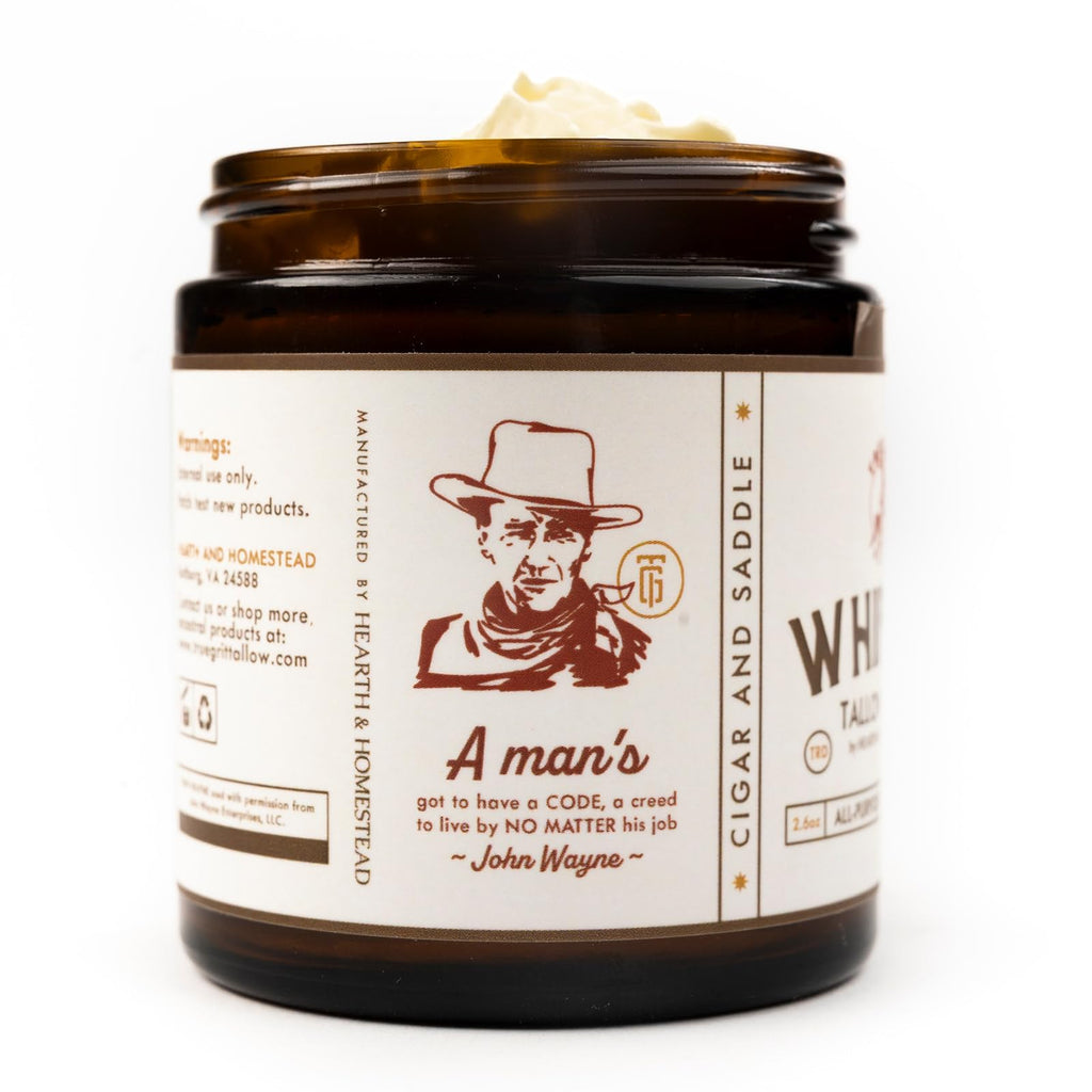 True Grit Tallow – John Wayne Inspired Whipped Balm for Skin | All-Purpose Moisturizer with Beef & Bison Tallow – 2.6 oz