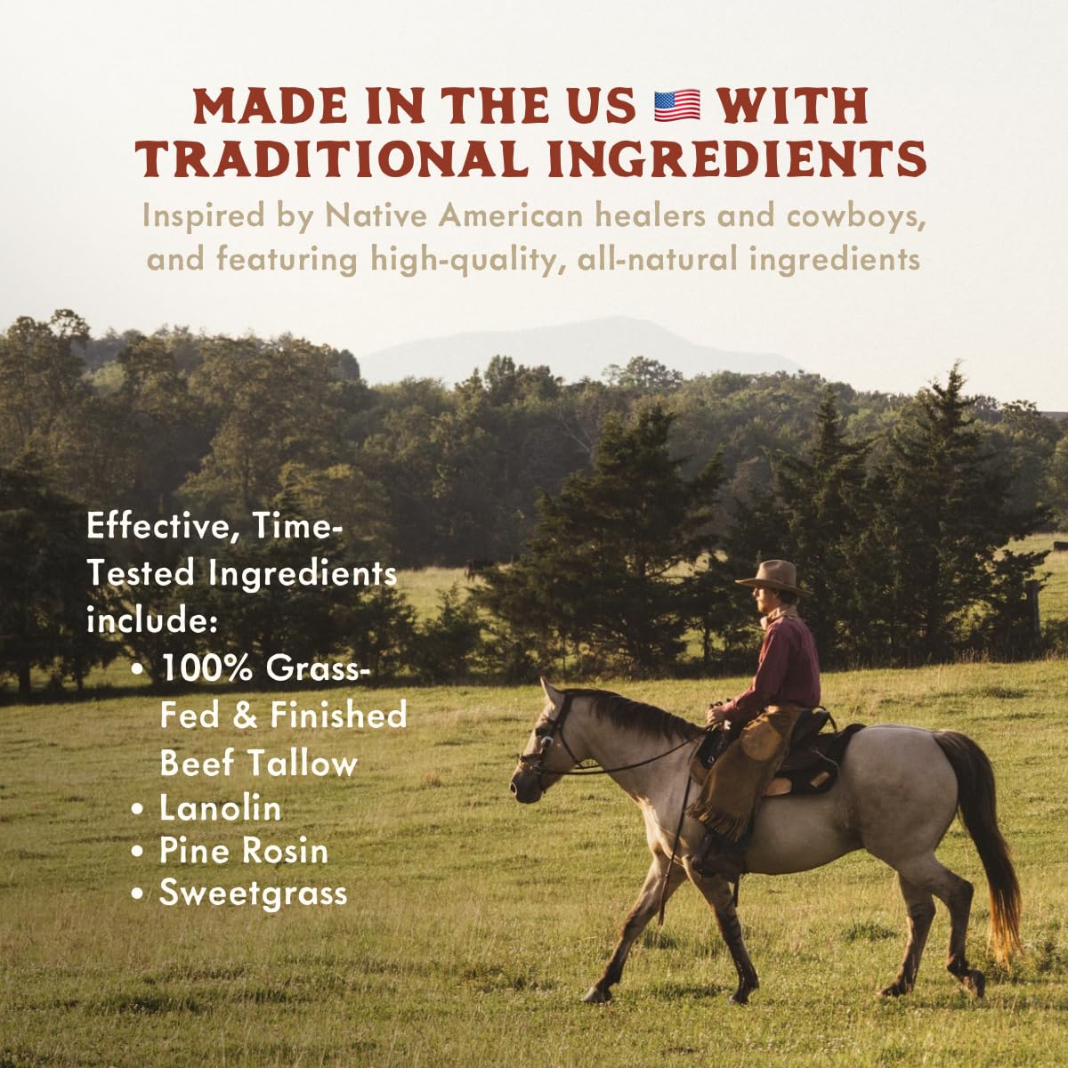True Grit Tallow John Wayne Inspired Deep Moisture Salve – Unscented, Essential Oil Free 2 oz