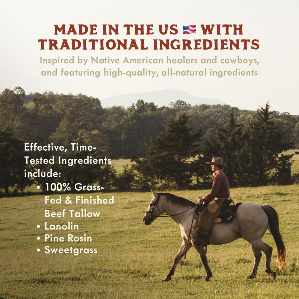 True Grit Tallow John Wayne Inspired Deep Moisture Salve – Cigar & Saddle Scent | 2 oz