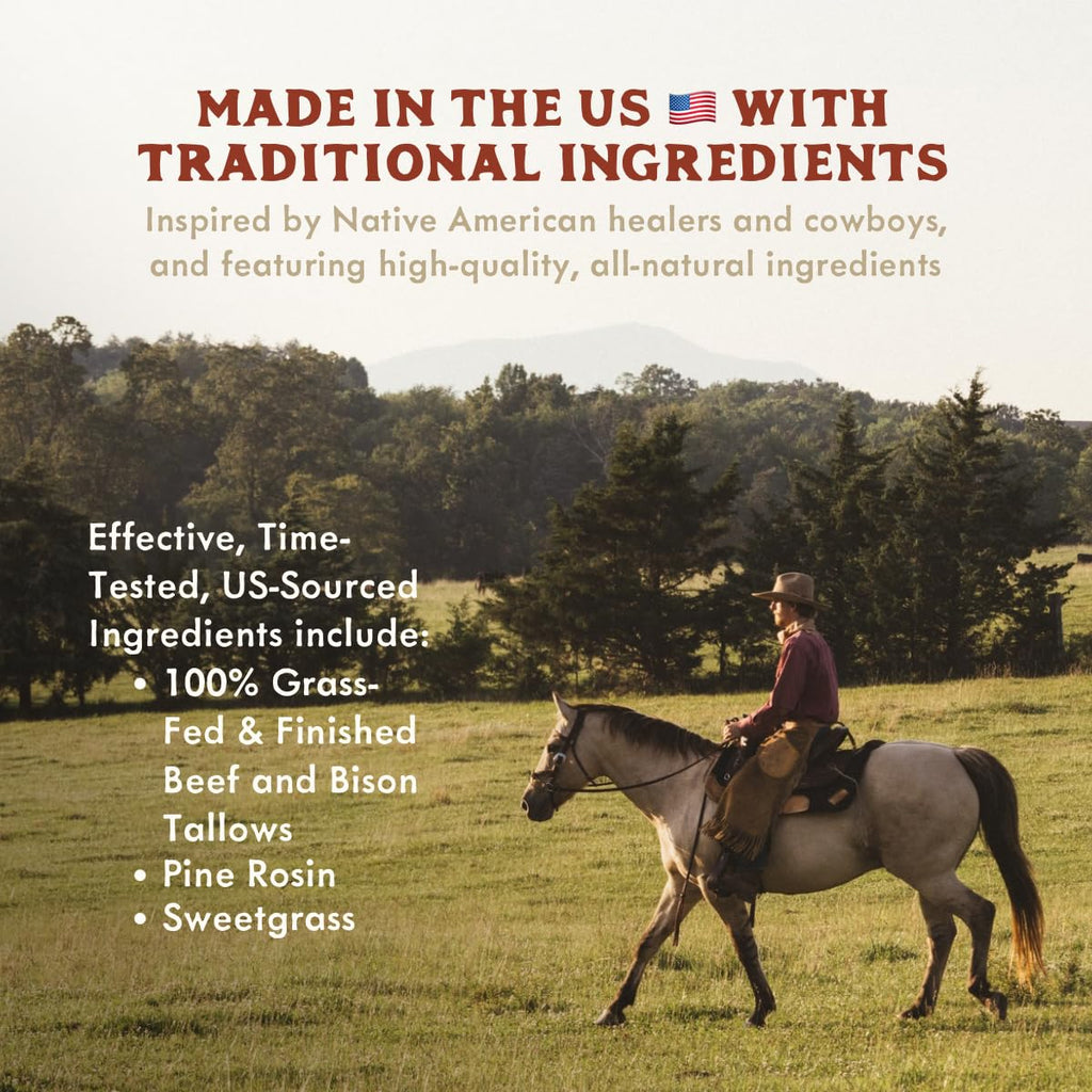 True Grit Tallow – John Wayne Inspired Whipped Balm for Skin | All-Purpose Moisturizer with Beef & Bison Tallow – 2.6 oz