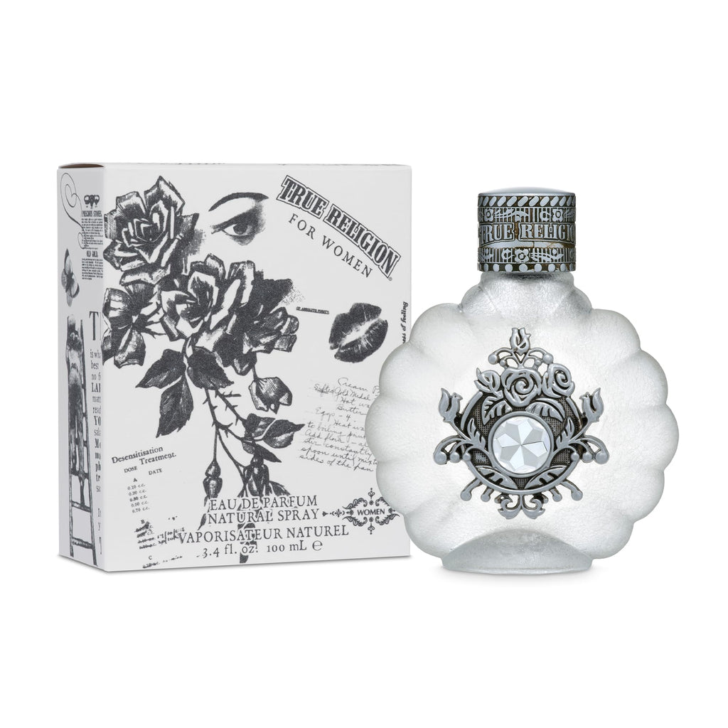 True Religion Eau de Parfum for Women – Fruity Floral Scent, 3.4 fl oz (100 mL)