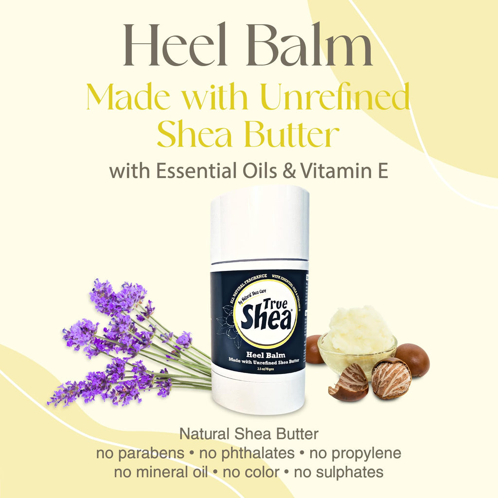 True Shea All-Natural Heel Balm for Cracked Heels & Dry Feet – 2.5 oz