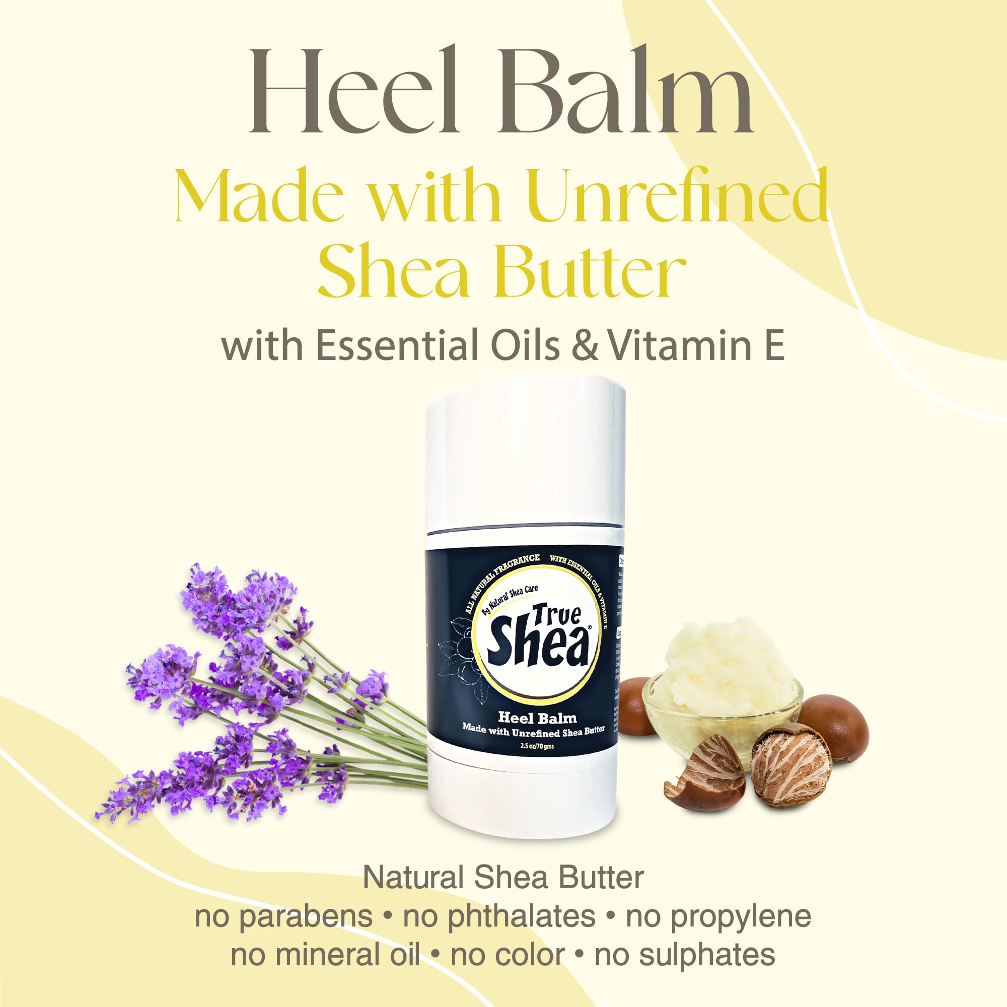 True Shea All-Natural Heel Balm for Cracked Heels & Dry Feet – 2.5 oz