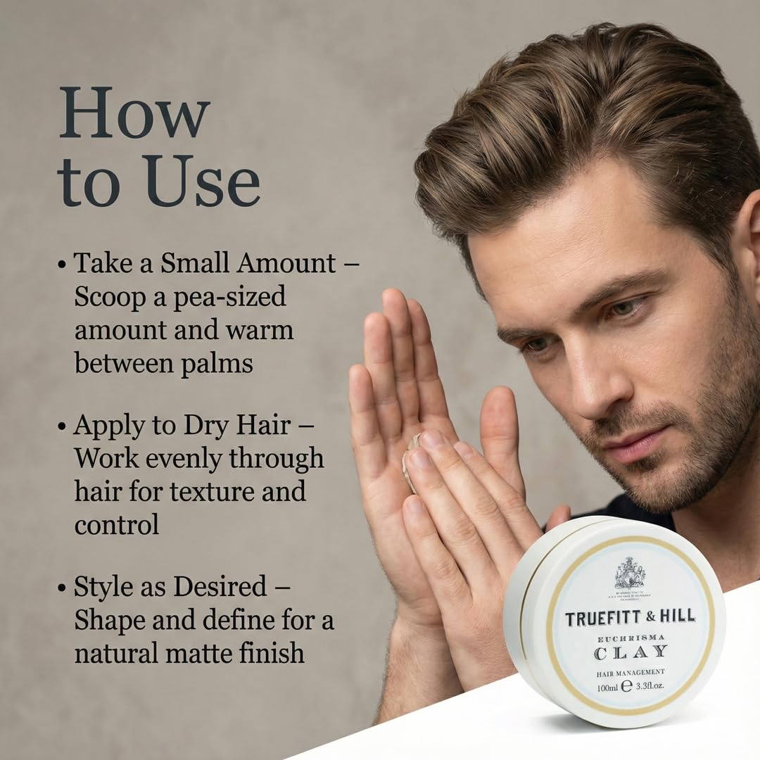 Truefitt & Hill Euchrisma Clay – Matte Texture for Short, Fine Hair
