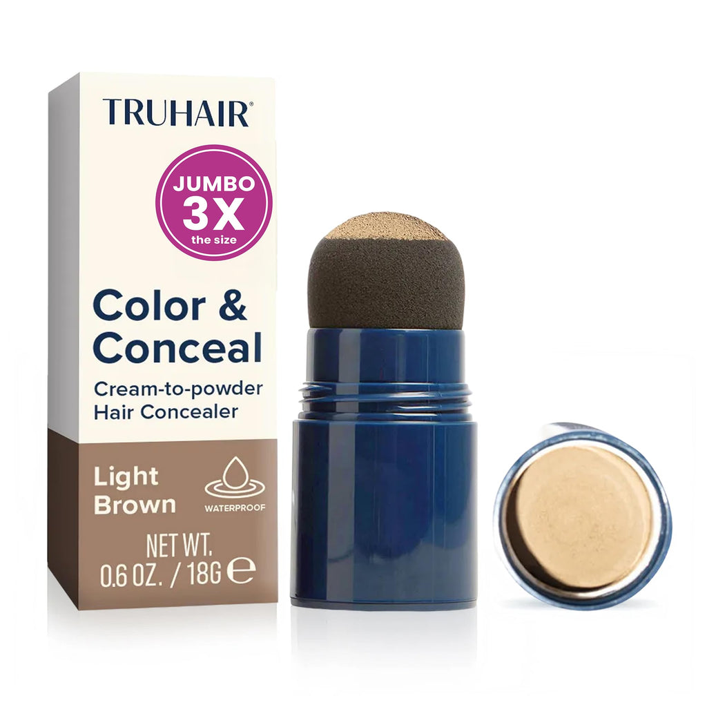 TRUHAIR Jumbo Color & Conceal – Waterproof Root Touch Up for Gray Hair Coverage