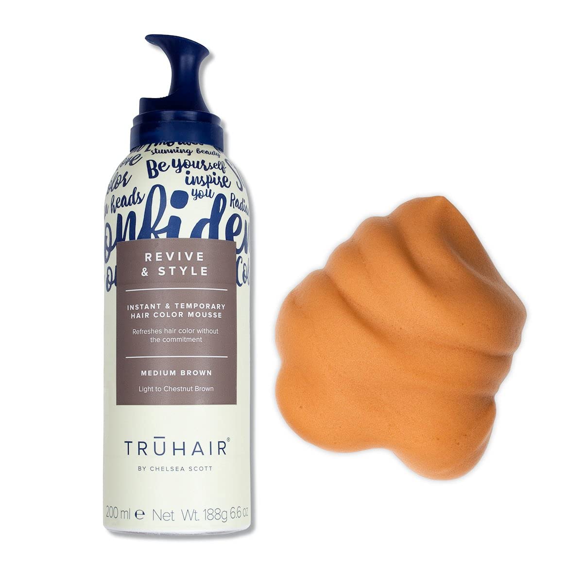 Truhair Revive and Style Color Mousse – Medium Brown