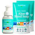 Truly Free Aloe Unscented Hand Soap — 10x Concentrated Aloe, Reusable Dispenser & Refill Pouches