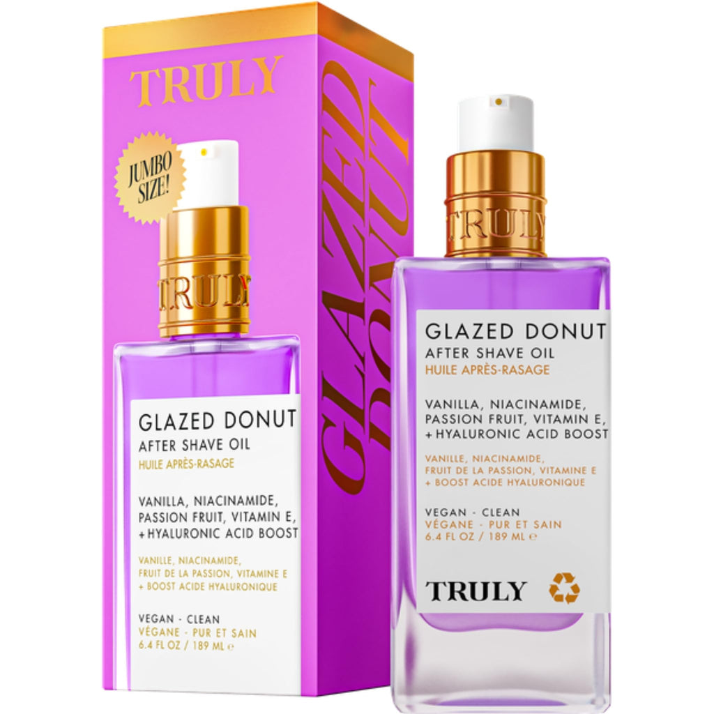 Truly Glazed Donut After Shave Oil Jumbo – Cooling Hydration for Daily Shaving