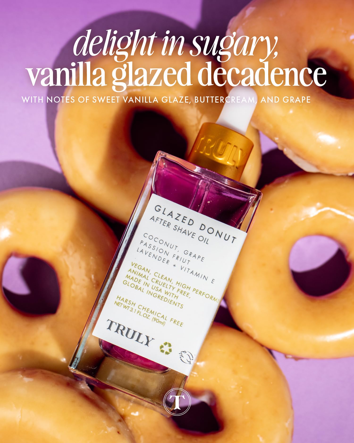 Truly Glazed Donut After Shave Oil Jumbo – Cooling Hydration for Daily Shaving